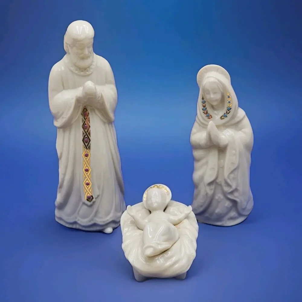 Lenox China Jewels Nativity Holy Family Joseph Mary Baby Jesus VTG 1993